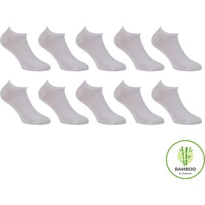 Sorprese Bamboe Sneakersokken Heren - 10 Paar - Maat 40-46 - Wit - Enkelsokken - Naadloze Sokken
