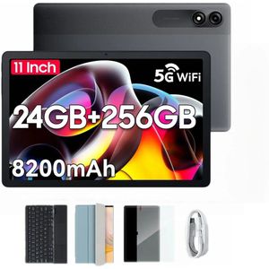 Blackview Tab 9 WiFi - Tablet - Met Toetsenbord - 24GB RAM - 256GB ROM - 8200mAh - 11 inch - Android 15 - Dual-Band WiFi 5 - Bluetooth 5.0 - Octa core - Widevine L1 - Grijs