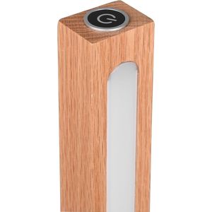 LED Vloerlamp - Torna Bulloni - 20W - Warm Wit 3000K - Rechthoek - Mat Bruin - Hout