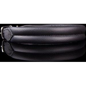 Dog's Companion Leren Halsband - Lengte: 50 cm Verstelbaar van 42-47 cm x 25 mm - Zwart