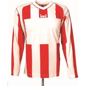 KWD Sportshirt Napels lange mouw - Rood/wit - Maat XXL