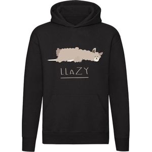 Lama Llazy Hoodie - lui - sloom - rustig - ontspannen - slaap - lief - alpaca - woordspeling - dieren - taal - engels - humor - grappig