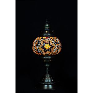 Turkse Lamp - Tafellamp - Mozaïek Lamp - Marokkaanse Lamp - Oosters Lamp - Authentiek - Handgemaakt - Bruin