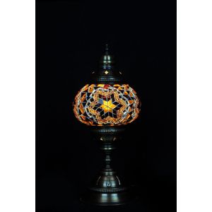 Turkse Lamp - Tafellamp - Mozaïek Lamp - Marokkaanse Lamp - Oosters Lamp - ZENIQUE - Authentiek - Handgemaakt - Bruin