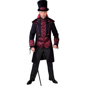 Magic By Freddy's - Steampunk Kostuum - Advocaat Negentiende Eeuw Berlijn - Man - Rood, Zwart - Small - Carnavalskleding - Verkleedkleding