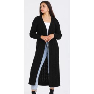 Gebreide Vest voor dames lang | Zwart Damesvest