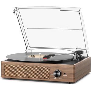 Vintage Platenspeler met Bluetooth en 2 Ingebouwde Luidsprekers - 3 Snelheden