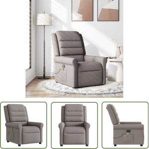 vidaXL Ergonomische Stoel - Massagestoel - Massagestoel verstelbaar stof taupe - Relaxstoel - Lounge Stoel - Zitzak
