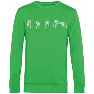 7431 - Sweater - Gebarentaal; Bitch-Apple Green-S