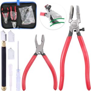4 Stks Heavy Duty Glas Running Tang Gereedschap Set met Glas Cutter en Potlood Stijl Olie Feed Carbide Tip voor Mozaïek/Tegels/Spiegel/Gebrandschilderd Glas