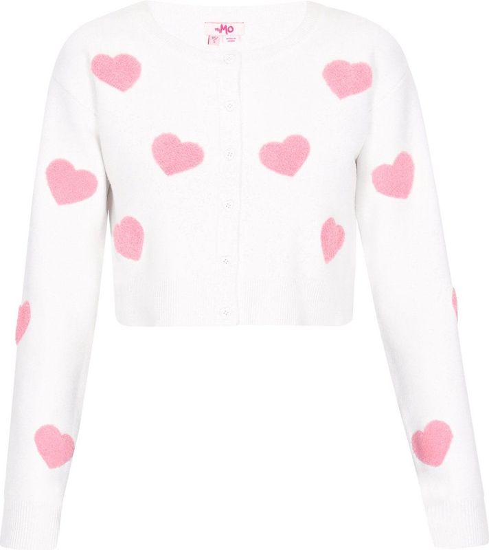 myMo - Vest - Korte Vestje - Zacht Tricotstof - Hartjespatroon