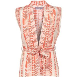 Geisha - Zomer Gilet - Fancy Woven - Oranje / Off Wit - 100% Katoen