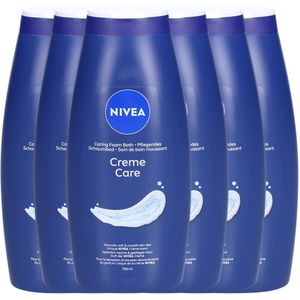 6x Nivea Bath 750ml Cream Care douche crème