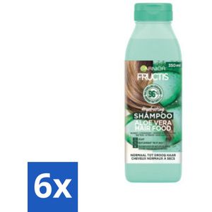 Garnier - Fructis Hair Food Aloe Vera - Shampoo - Normaal tot Droog Haar - 350 ml - Voordeelverpakking - 6 stuks