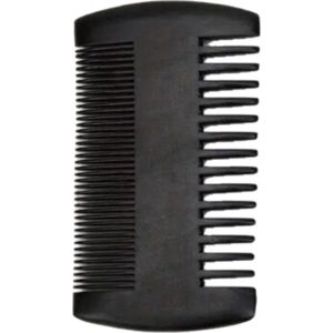 ARAMO® - Dubbelzijdige Houten Baardkam – Baard Anti-Klit Kam – Beard Comb – Beechwood – Ideaal Voor Baardolie - Zwart