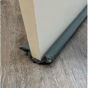 TOCHTSTOPPER - DUBBELE TOCHTROL - MET WASBARE HOESJE - AANPASBAAR - LUCHTSTOPPER - HOUSEWARMING CADEAU - VLEK EN WATERAFSTOTEND -GRIJS