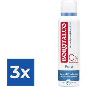 Borotalco Deospray Pure Natural Freshness 150ML - Voordeelverpakking 3 stuks