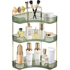Unyqoos ® Stijlvolle Cosmetica Organizer met Drie Lagen en Grote Capaciteit voor Badkamer en Slaapkamer