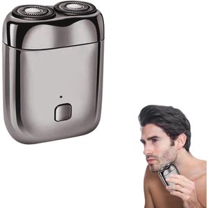 Mini Elektrisch Scheerapparaat met Dubbele Kop - Draagbaar en USB-oplaadbaar voor Mannen