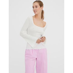Vero Moda Trui Vmpolly Rib Balloon Sleeve Top 10270091 Snow White Dames Maat - XS