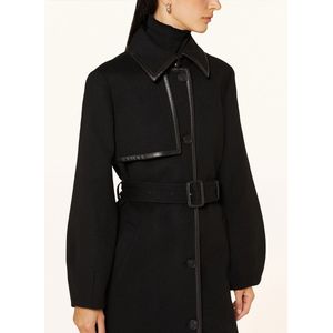Mackage - ZEVA - Wollen Mantel - Loden - Met Leer