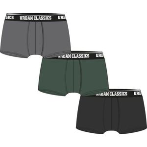 Urban Classics - 3-Pack Boxershorts set - S - Grijs/Groen