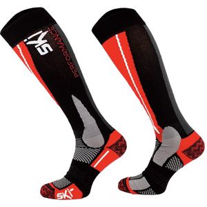 Comodo Skisokken Polyamide SKIUL - Zwart/Rood - Maat 35-38