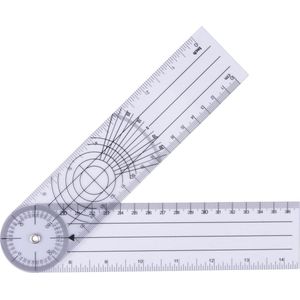Goniometer - 0° tot 360° per 2° gradenboog - hoekmeter - geneeskunde - lichamelijk onderzoek - meetinstrument bewegingsonderzoek