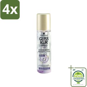Gliss-Kur - Anti-Klit Spray - Winter Repair - Makkelijke Kambaarheid - 200 ml - Voordeelverpakking - 4 stuks - Haarspray - Anti-klit spray