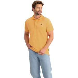 Poloshirt - Polo Piqué  - Heren - Lichtoranje - S - NOMAD - Comfortabel - Stijlvol - Katoen - Klassieke Tweeknoopssluiting - Standaard Pasvorm