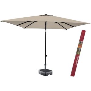 Rechthoekige parasol met voet en hoes | Kantelbare parasol Madison Corsica