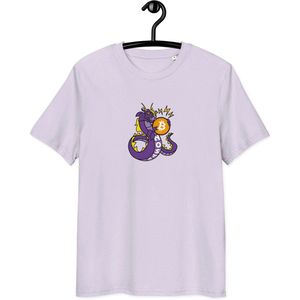 Bitcoin T-shirt - Bitcoin NOSTR Dragon - Unisex - 100% Biologisch Katoen - Lavendel - Maat S |By BitPopArt |Grappige Tekst| Bitcoin cadeau| Bitcoin T-shirt | Bitcoin Shirt| Bitcoin Merch| Bitcoin Kleding| Crypto Kleding | Crypto shirt