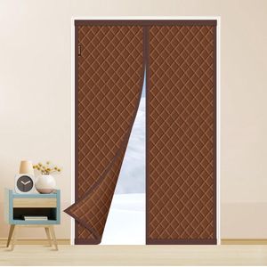 Bescherming tegen kou Thermo deurgordijn 100 x 210 cm - Magnetisch - Warmtewerend gordijn - Energiebesparend - Thermisch gordijn - Bruin