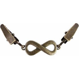 Fako Bijoux® - Vestsluiting - Vestclip - Sjaalspeld - Vestklem - Knoop Mini - Infinity - Bronskleurig