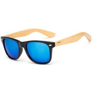 Hidzo Houten Zonnebril zonnebril Zwart - UV 400 - In brillenkoker