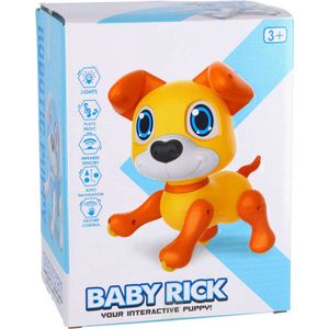 Overige Merken Baby Rick Interactieve Robot Hond + Licht En Geluid Oranje/Geel