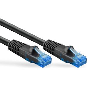 Outdoor Patchkabel CAT 6 kabel 2-voudige PE-mantel waterdicht RJ45 stekker ethernetkabel koper buiten netwerkkabel zwart LAN-kabel 60 m - weerbestendige kabel