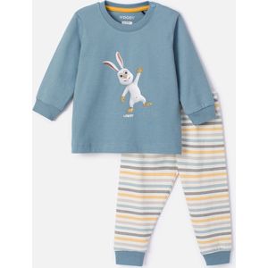 Woody pyjama baby jongens - ijsblauw - haas - 232-10-PLC-S/177 - maat 56