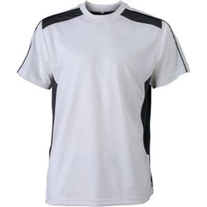 James and Nicholson Uniseks handwerkslieden T-Shirt (Wit/Koolstof Grijs)
