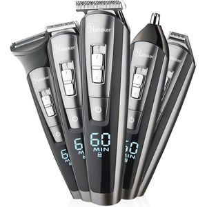 5-in-1 Baard- en Haartimmer Set - Waterdichte Tondeuse met Verstelbare Kammen