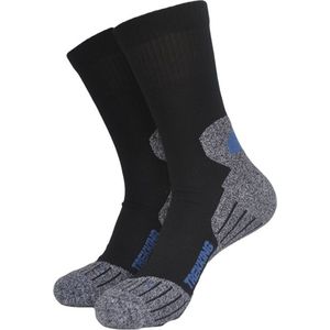 2-pack Wandelsokken - Maat 43-46 - Zwart - Thermo sokken -  Naadloos - Coolmax - links/rechts - ( 2 paar )