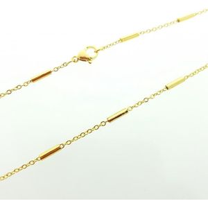 Ketting-anker schakel-staal-45cm-1,5mm-goudkleurig