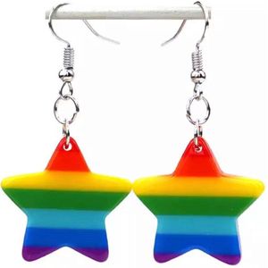 Akyol - Pride Oorbellen – pride ster oorbellen - regenboog oorbellen - Regenboog - sterren - Oorbellen - Gay - lesbian - trans - cadeau - kado - geschenk - gift - verjaardag - feestdag - verassing - respect - equality - gelijk - lgbt – bi