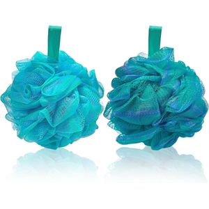 2 Pack Grote Douche Uffas - 75g Zachte Mesh Bad Sponsen voor Milde Exfoliatie - Lichaamsscrubber voor Vrouwen en Mannen (Combinatie 2)