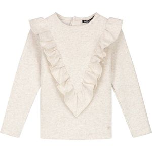 Sweet Petit baby shirt rib Ilse - Meisjes Kleding - Soft Ecru Melange - Maat 74