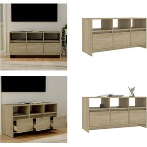 vidaXL Tv-meubel 102x37-5x52-5 cm spaanplaat sonoma eikenkleurig - Tv-kast - Tv-kasten - Tv-standaard - Wandtafel