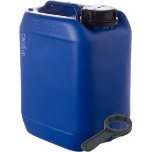 Jerrycan 5 liter blauw – met sleutel – handig stapelbaar – UN gekeurd – voor water en gevaarlijke vloeistoffen – inclusief dop – totaal te legen