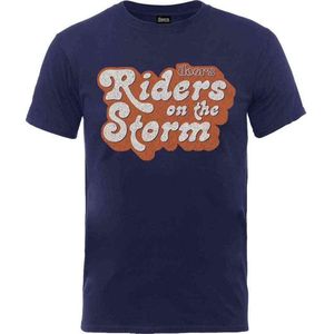 The Doors - Riders On The Storm Logo Heren T-shirt - XL - Blauw
