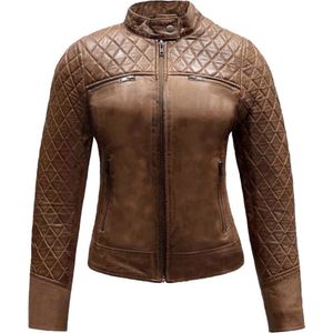 Dames - Katarina - Leren Jas - Cognac