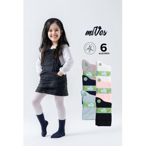 Mives Bamboe Sokken voor kinderen - Kindersokken - 9-10 JAAR - Maat 23-26 - %84 bamboe - 6 kleur - 6 Paar